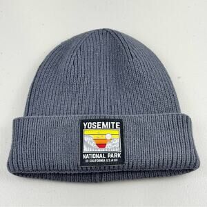 Yosemite California USA National Park Patch Gray Knit Beanie Hat Gorpcore O/S